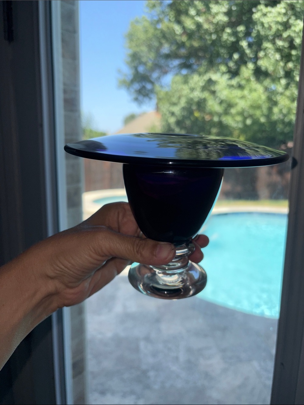 Handblown Purple Decorative Vase - Home Art